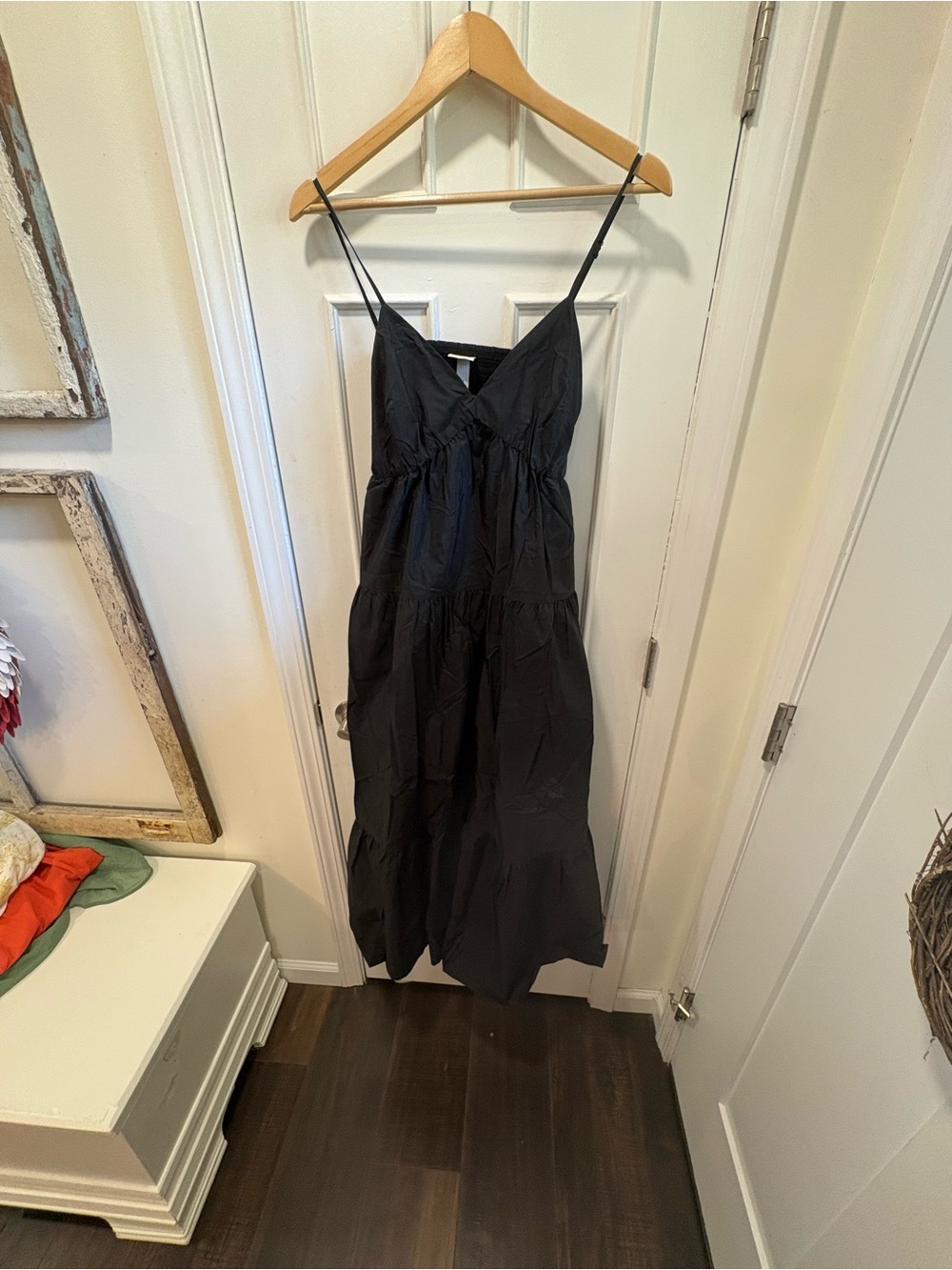 a new day Black Tiered Spaghetti-Strap Maxi Dress